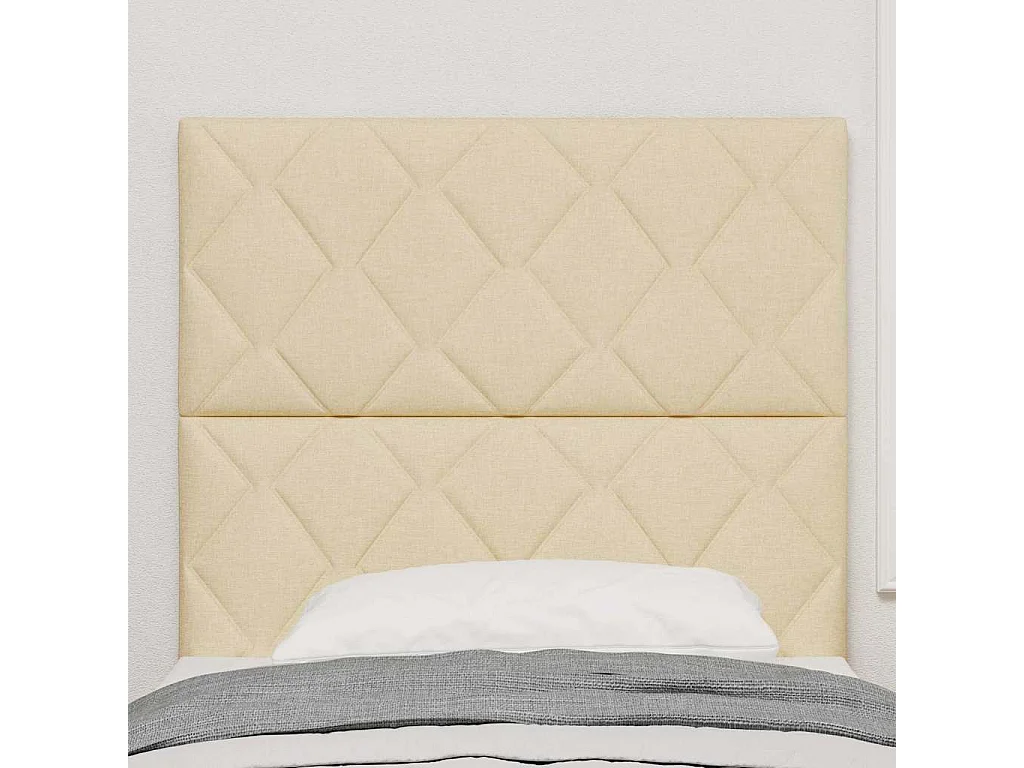 Cabecero | Cabezal de Cama | Mueble cabecero con luces de tiras LED con cabecera Crema 100 cm tela