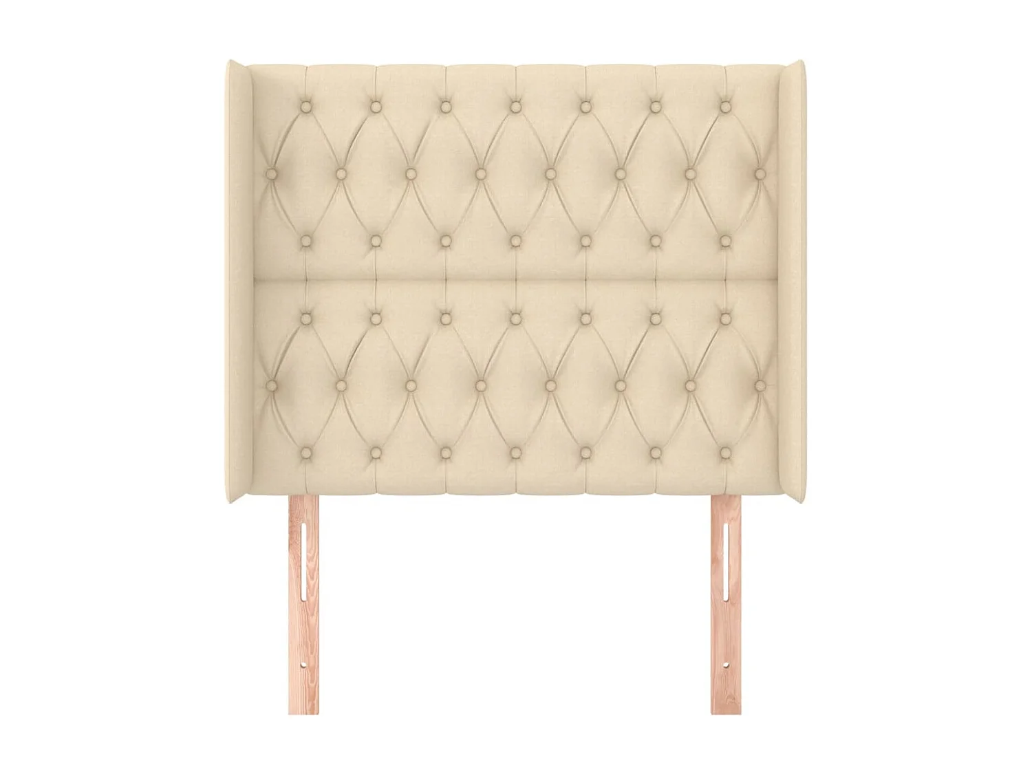 Tête de Lit | Panneau de tête pour lit Moderne avec oreilles Crème 103x16x118/128 cm Tissu
