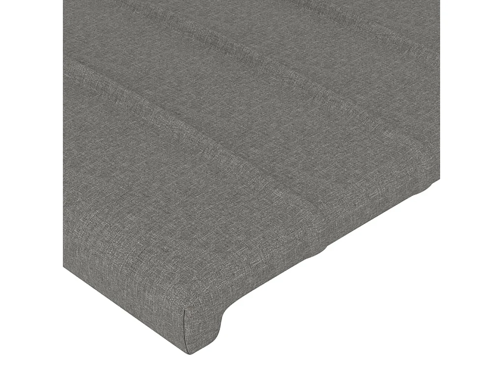 Hoofdbord | Hoofdeinde LED 183x16x118/128 cm stof donkergrijs