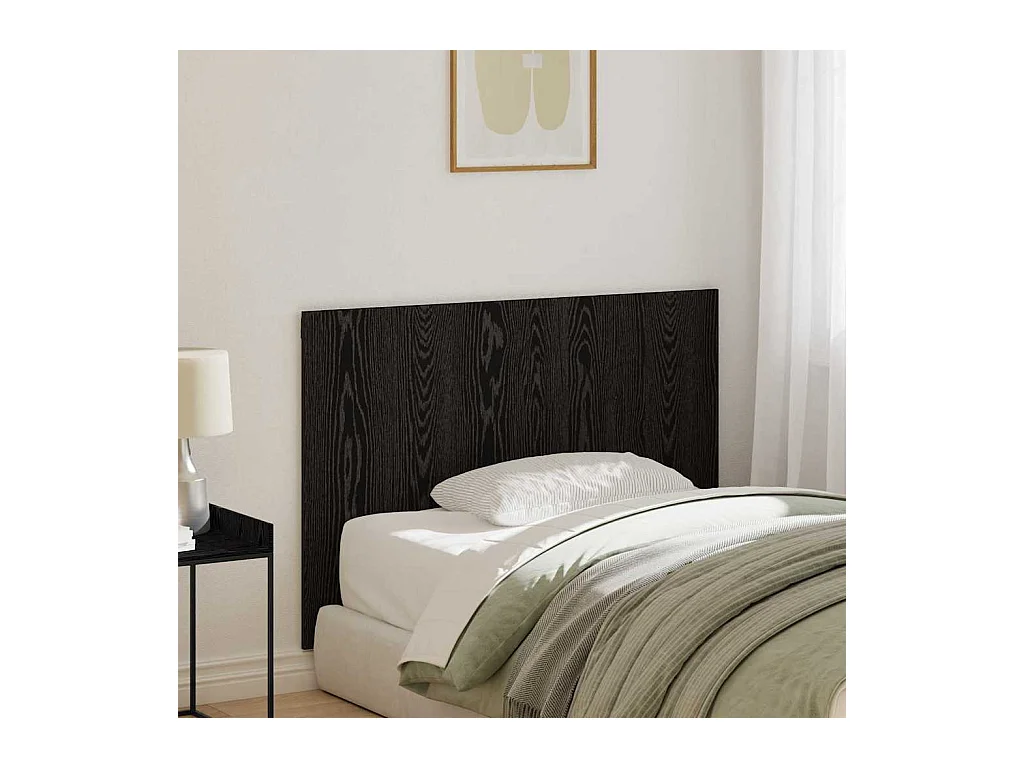 Cabecero | Cabezal de Cama | Mueble cabecero Roble negro 120 x 1,5 x 80 cm Madera contrachapada