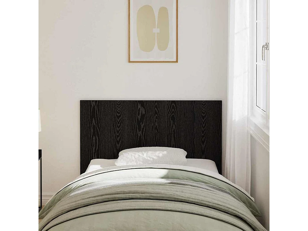 Cabecero | Cabezal de Cama | Mueble cabecero Roble negro 120 x 1,5 x 80 cm Madera contrachapada