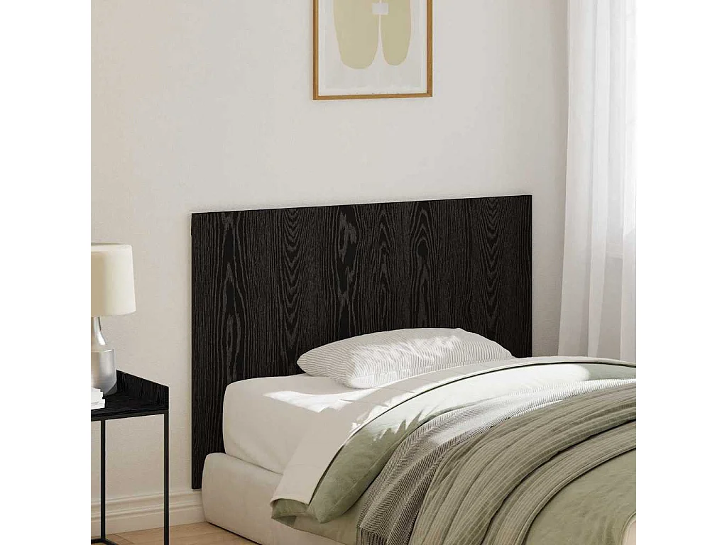 Cabecero | Cabezal de Cama | Mueble cabecero Roble negro 120 x 1,5 x 80 cm Madera contrachapada