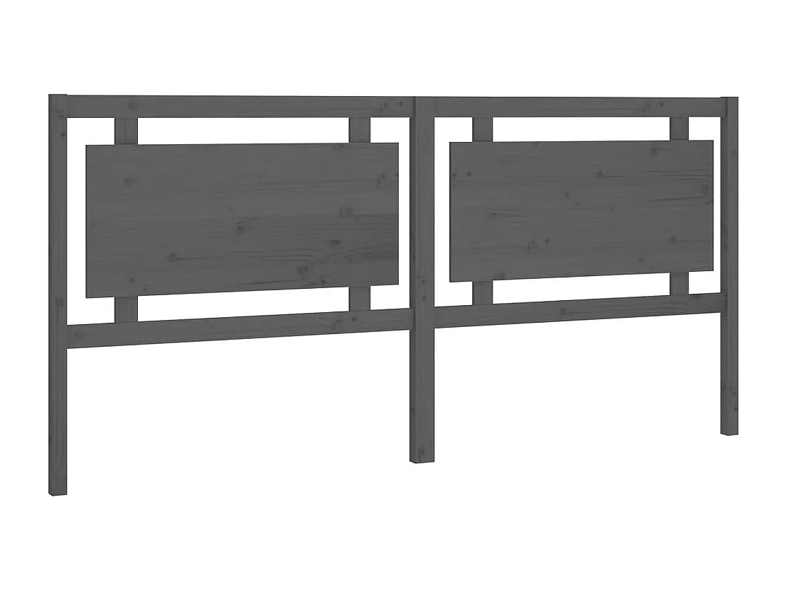 Tête de Lit | Panneau de tête pour lit Moderne Gris 205,5x4x100 cm Bois massif de pin