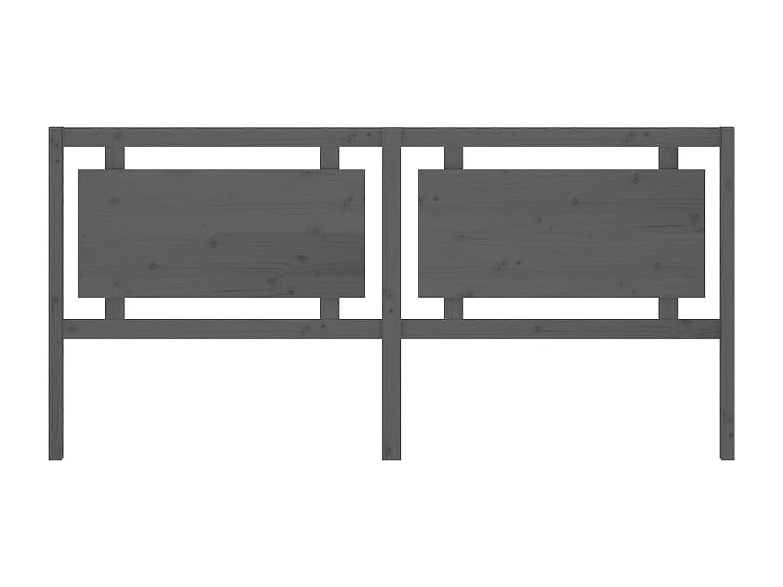 Tête de Lit | Panneau de tête pour lit Moderne Gris 205,5x4x100 cm Bois massif de pin