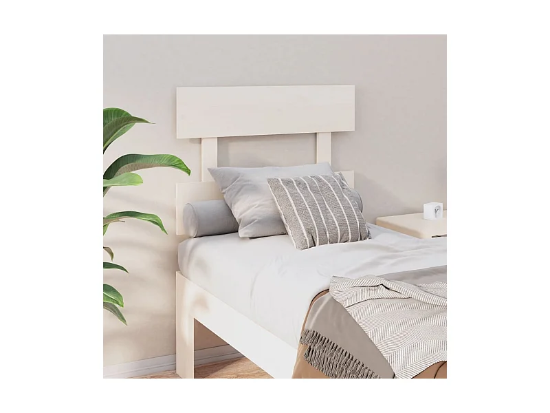 Tête de Lit | Panneau de tête pour lit Moderne Blanc 93,5x3x81 cm Bois massif de pin