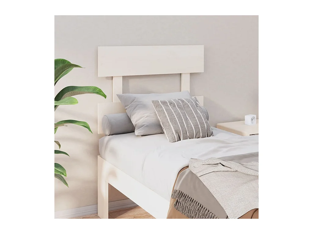 Cabecero de Cama | Cabezal de cama | Mueble de cabecero madera maciza de pino blanco 93,5x3x81 cm