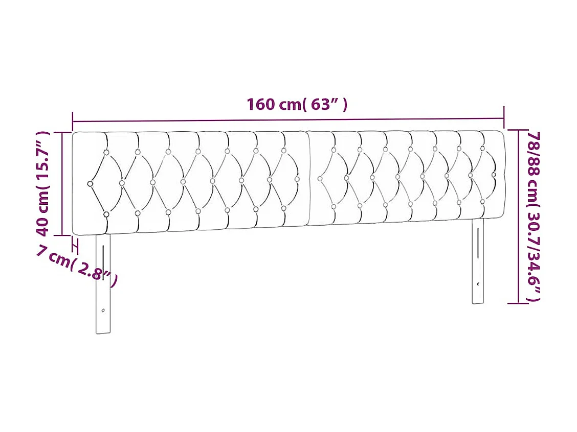 Tête de Lit | Panneau de tête pour lit Moderne à LED Bleu 160x7x78/88 cm Tissu