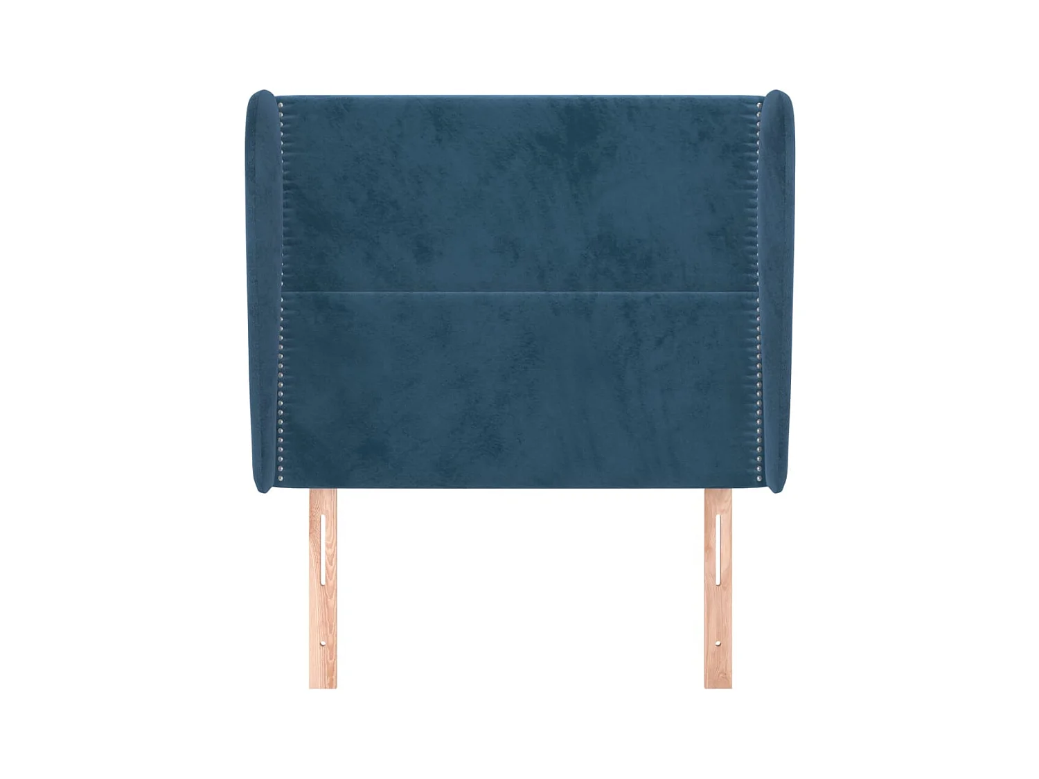 Cabecero | Cabezal de Cama | Mueble cabecero con orejas de terciopelo azul oscuro 103x23x118/128 cm