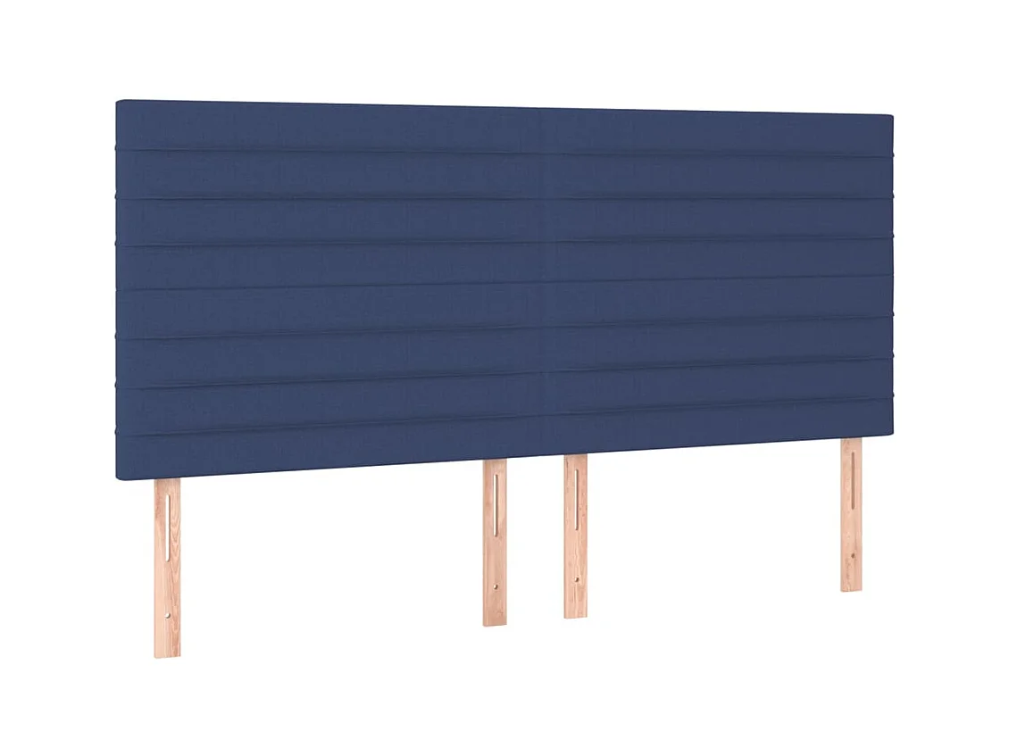 Cabeceros | Cabezal de cama | Mueble de cabecero 4 unidades de tela azul 80x5x78/88 cm