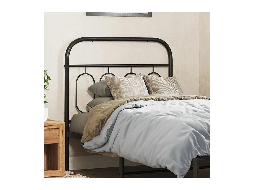 Mueble cabecero | Cabezal de cama | Cabecero de metal negro 90 cm
