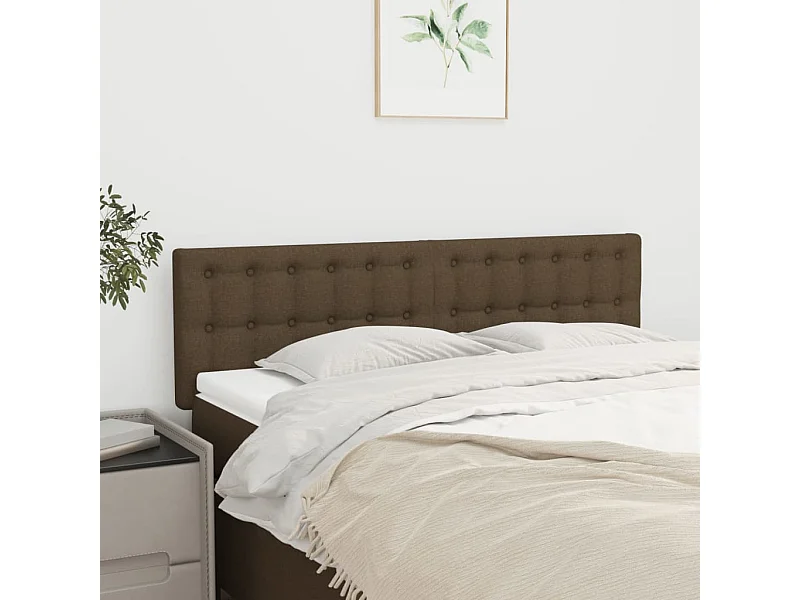 Têtes de lit | Panneaux de tête pour lit Moderne 2 pcs Marron foncé 72x5x78/88 cm Tissu