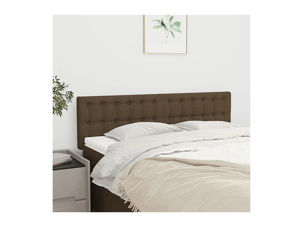 Têtes de lit | Panneaux de tête pour lit Moderne 2 pcs Marron foncé 72x5x78/88 cm Tissu