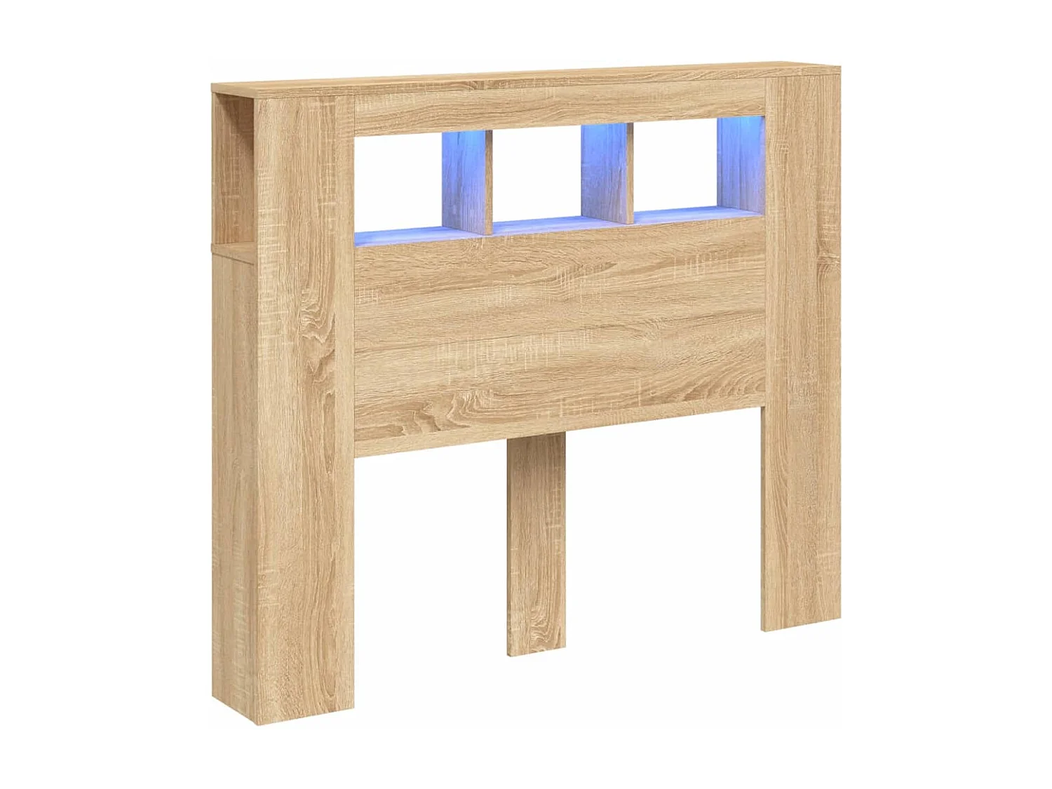 Mueble cabecero | Cabecero | Cabezal de cama LED madera ingeniería roble Sonoma 120x18,5x103,5 cm