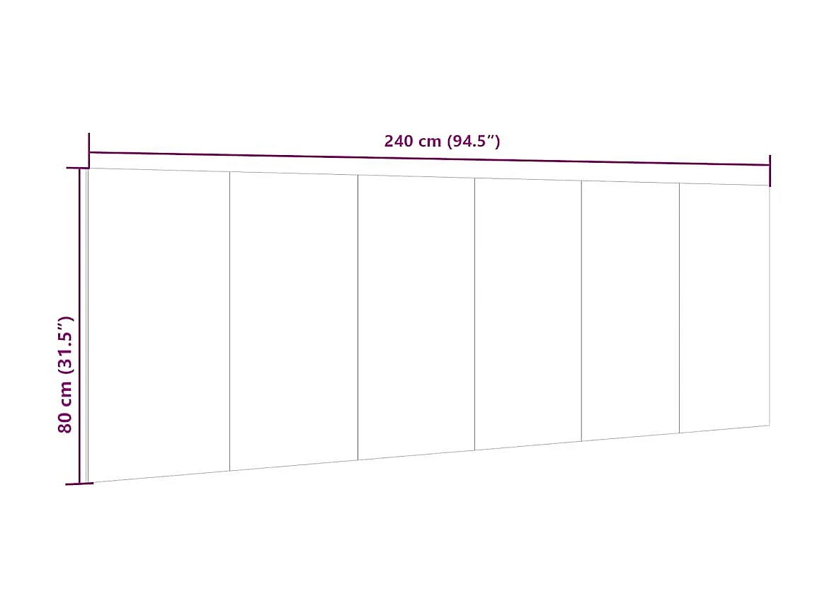 Tête de lit murale | Panneau de tête pour lit Moderne  Chêne sonoma 240x1,5x80 cm Bois d'ingénierie