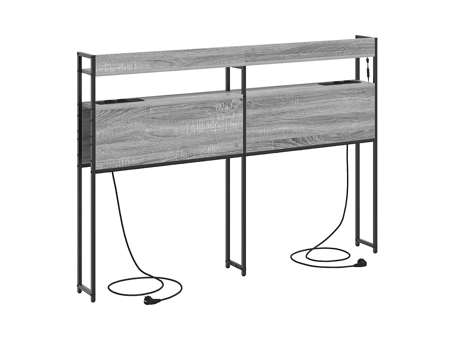 Cabecero | Cabezal de Cama | Mueble cabecero con estante Gris sonoma 150 cm Madera contrachapada