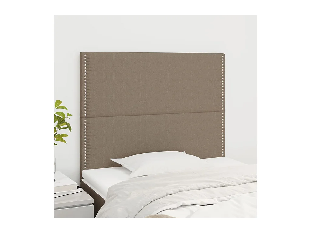 Têtes de lit | Panneaux de tête pour lit Moderne 2 pcs Taupe 100x5x78/88 cm Tissu
