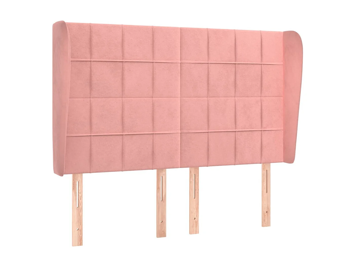Tête de Lit | Panneau de tête pour lit Moderne avec oreilles Rose 147x23x118/128 cm Velours