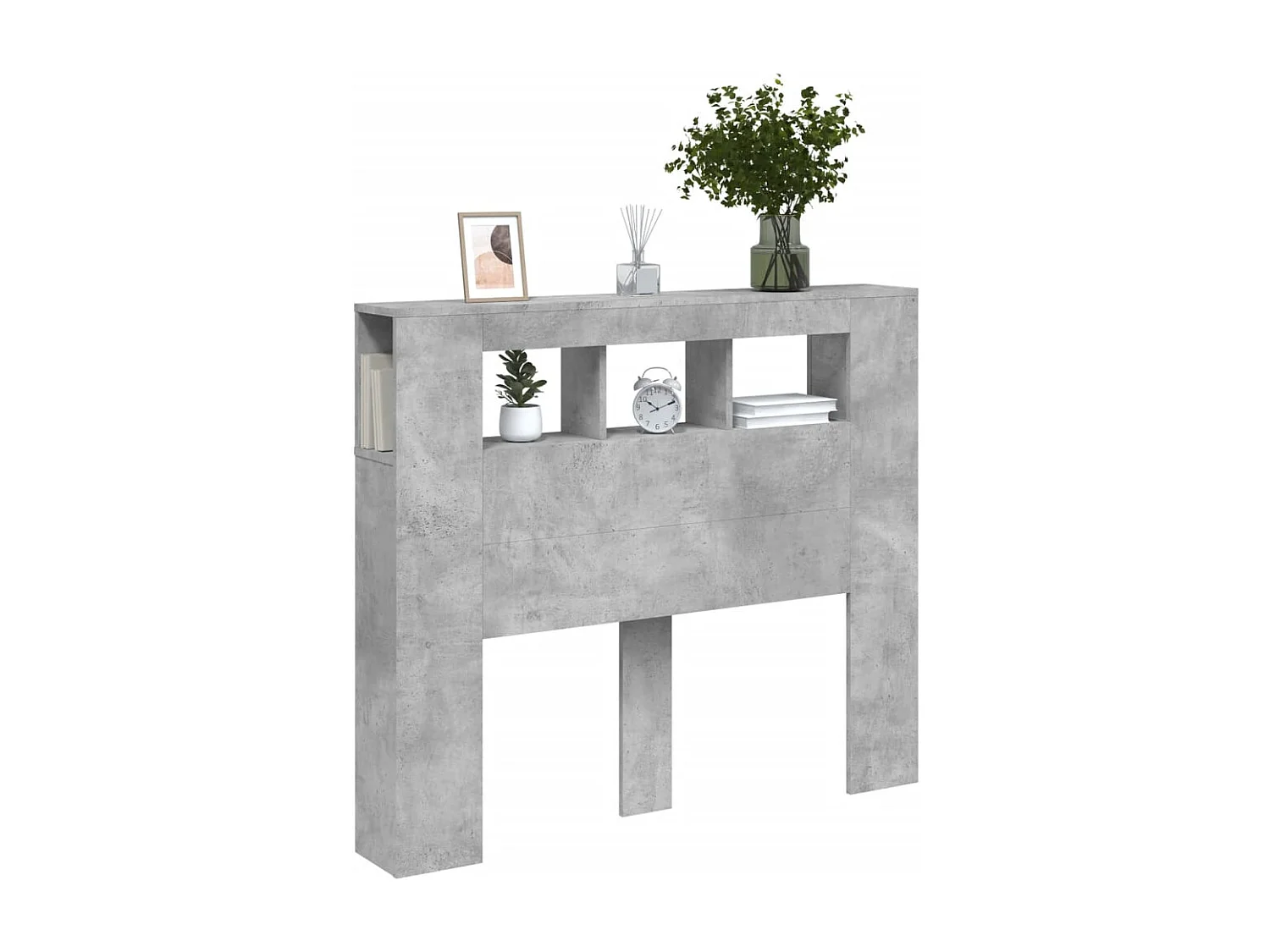 Tête de Lit | Panneau de tête pour lit Moderne à LED gris béton 120x18,5x103,5cm bois d'ingénierie