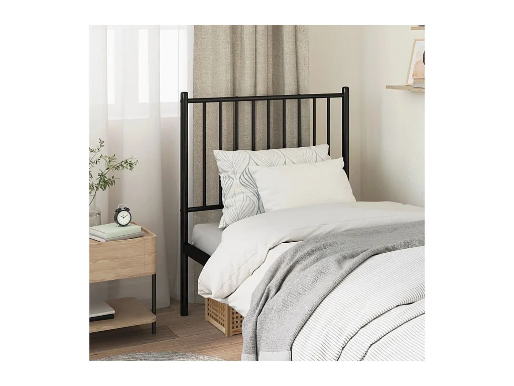 Mueble cabecero | Cabezal de cama | Cabecero de metal negro 75 cm