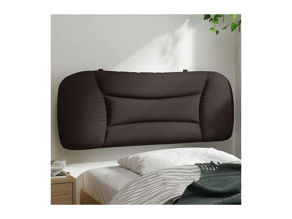 Cabecero de Cama | Cabezal de cama | Mueble de cabecero acolchado Hvar tela marrón oscuro 100 cm