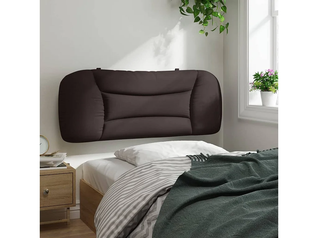 Tête de lit | Coussin de tête de lit | Tête de lit décoratif marron foncé 100 cm tissu