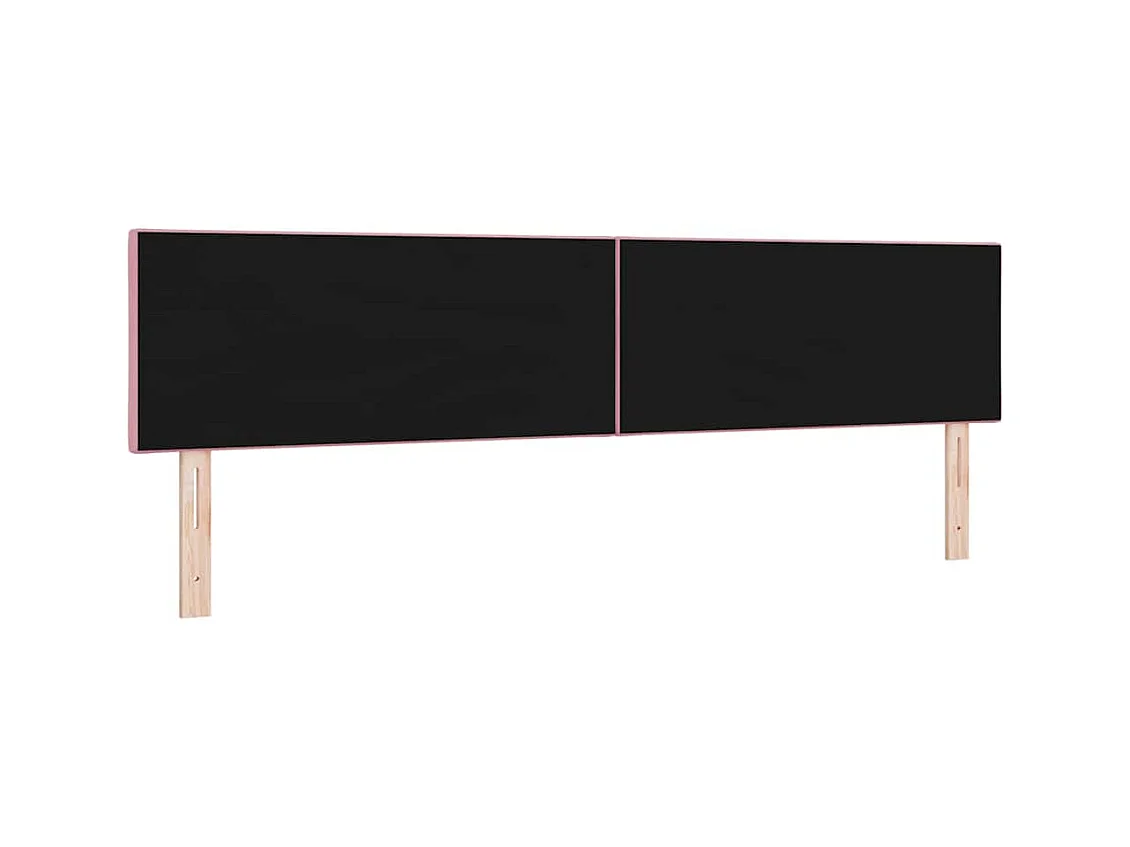 Mueble cabecero | Cabecero | Cabezal de cama Montaje en la pared Geométrico Rosa 200 cm Terciopelo
