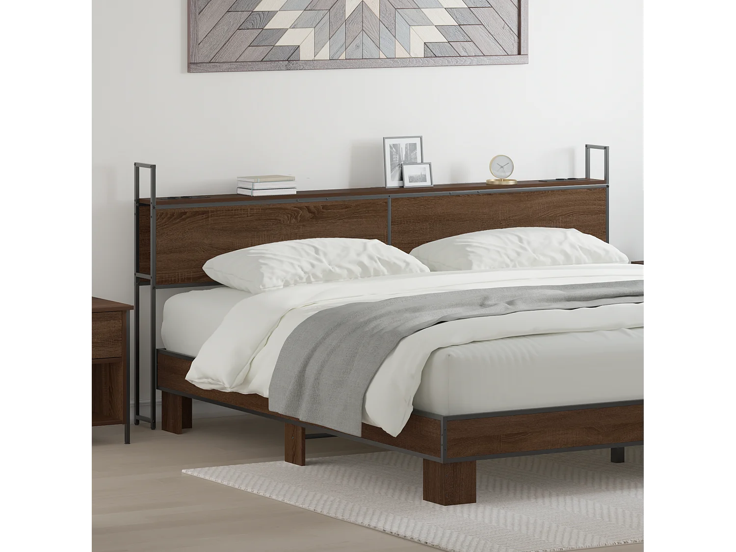 Tête de Lit de rangement | Panneau de tête pour lit Chêne marron 180 cm Bois d'ingénierie