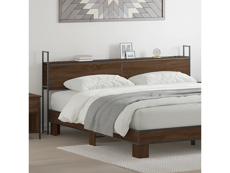 Tête de Lit de rangement | Panneau de tête pour lit Chêne marron 180 cm Bois d'ingénierie