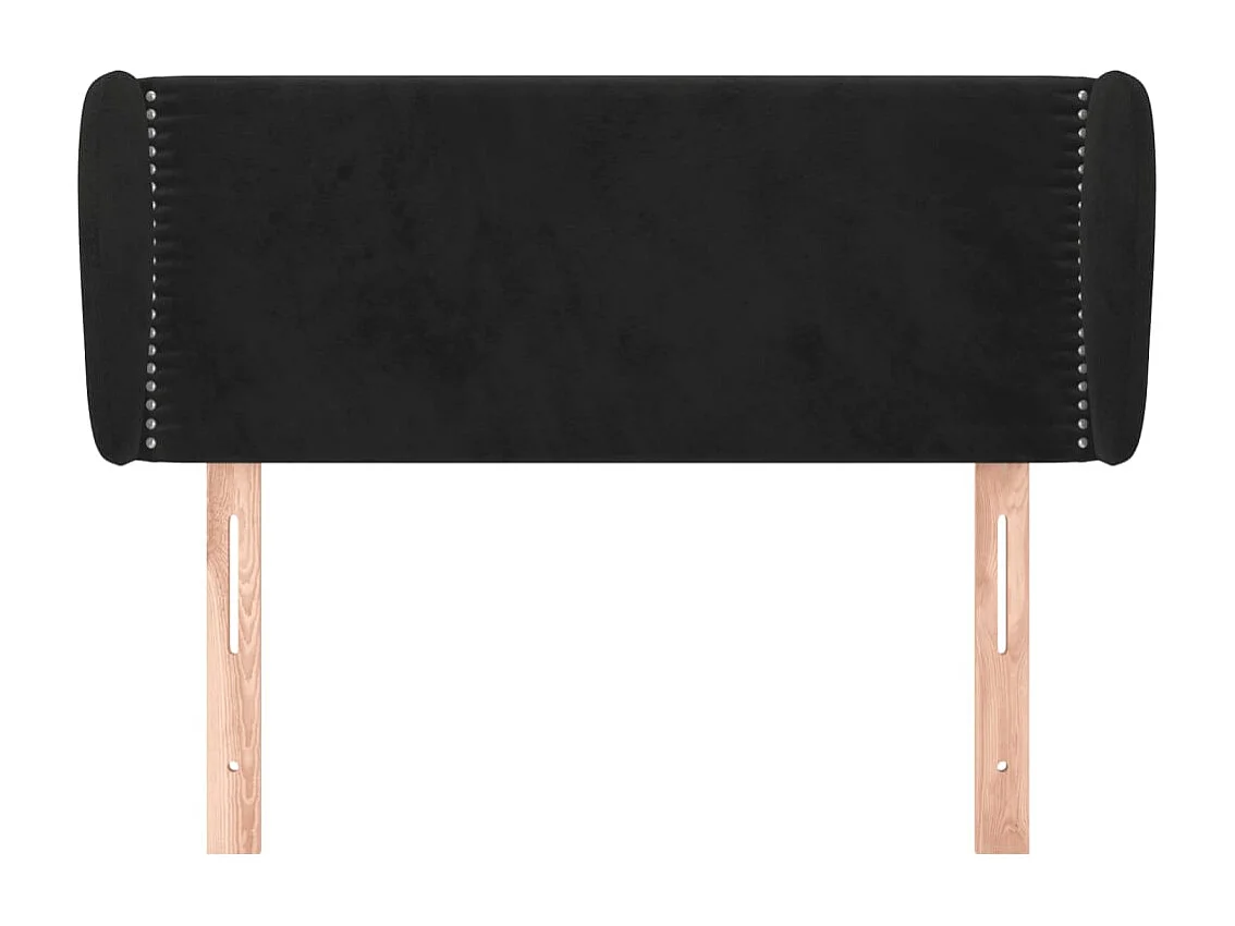 Mueble cabecero | Cabezal de cama | Cabecero de terciopelo negro 93x23x78/88 cm