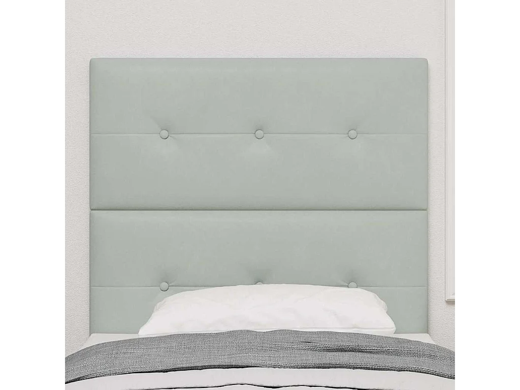 Tête de Lit | Panneau de tête pour lit Moderne avec des lumières à LED Gris clair 80 cm Velours