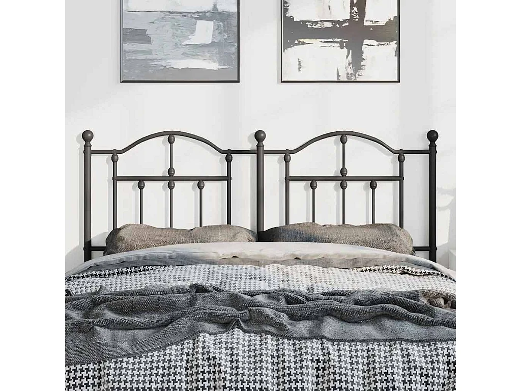 Mueble cabecero | Cabezal de cama | Cabecero de metal negro 135 cm