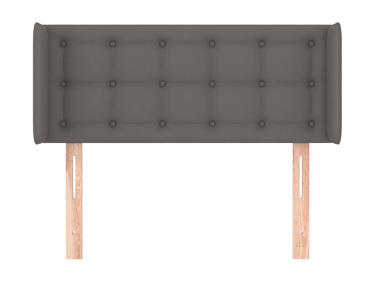 Mueble cabecero | Cabezal de cama | Cabecero de cuero sintético gris 83x16x78/88 cm