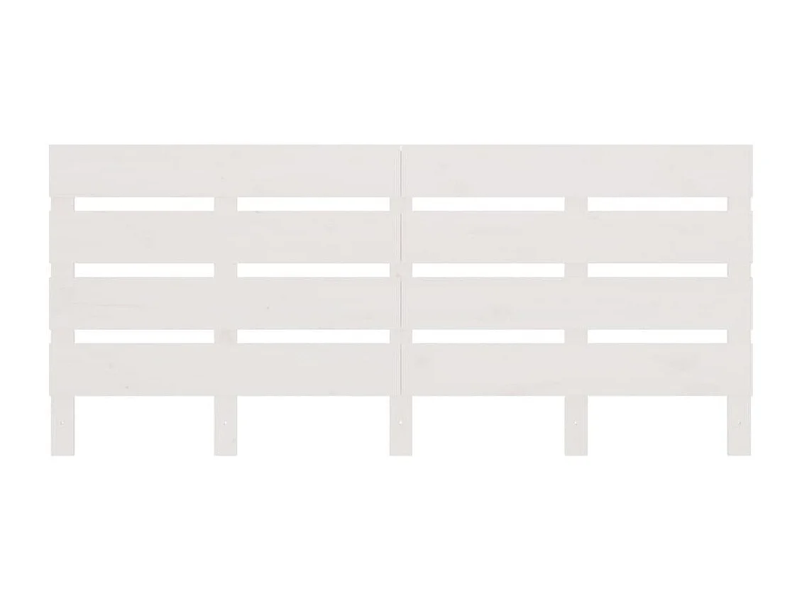 Tête de Lit | Panneau de tête pour lit Moderne Blanc 200x3x80 cm Bois massif de pin