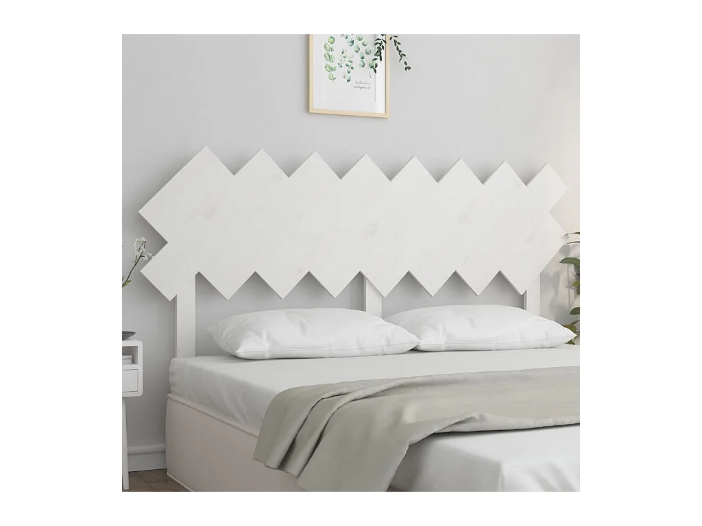 Cabecero de Cama | Cabezal de cama | Mueble de cabecero madera maciza de pino blanco 159,5x3x80,5 cm