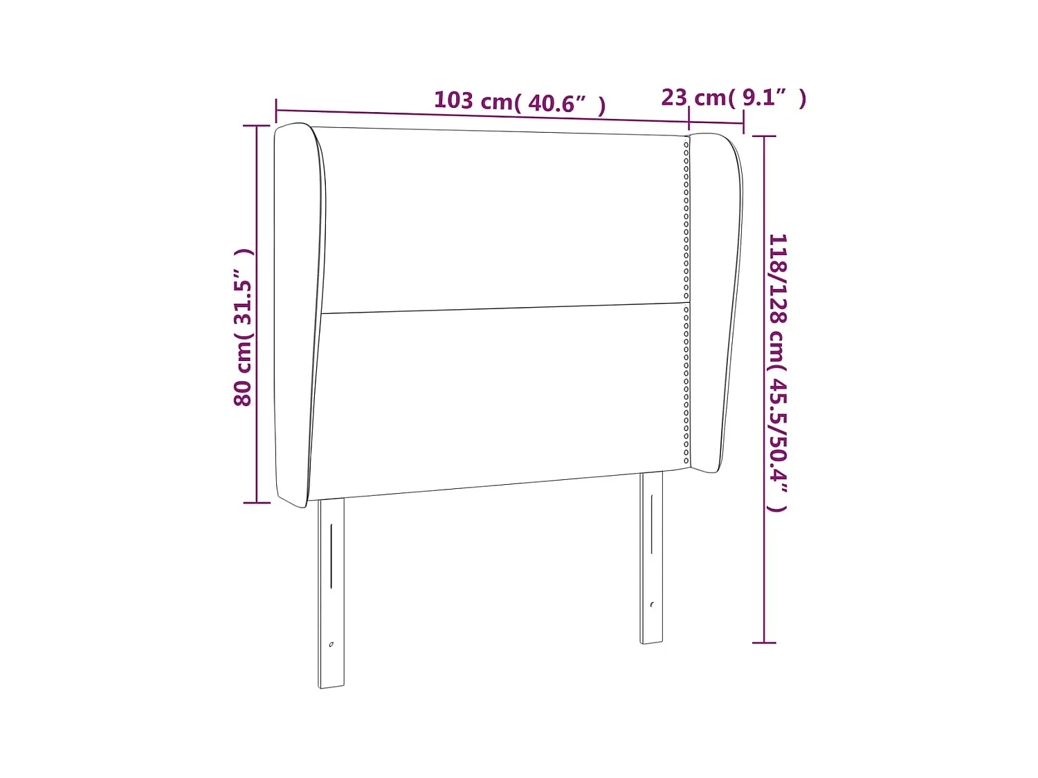 Tête de Lit | Panneau de tête pour lit Moderne avec oreilles Vert foncé 103x23x118/128 cm Velours