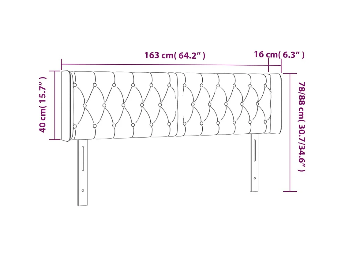 Mueble cabecero | Cabezal de cama | Cabecero con LED de tela gris taupe 163x16x78/88 cm