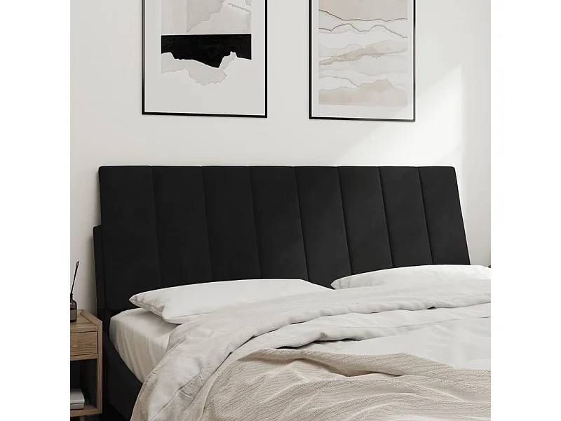 Tête de lit | Coussin de tête de lit | Tête de lit décoratif noir 140 cm velours