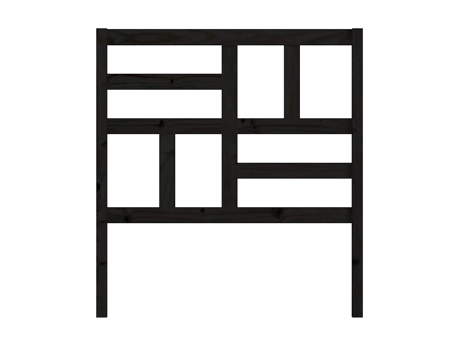 Tête de Lit | Panneau de tête pour lit Moderne Noir 96x4x104 cm Bois massif de pin