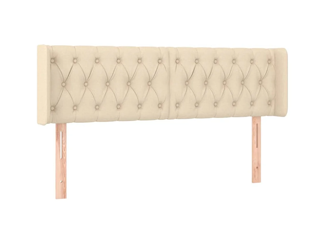 Mueble cabecero | Cabezal de cama | Cabecero de tela color crema 163x16x78/88 cm