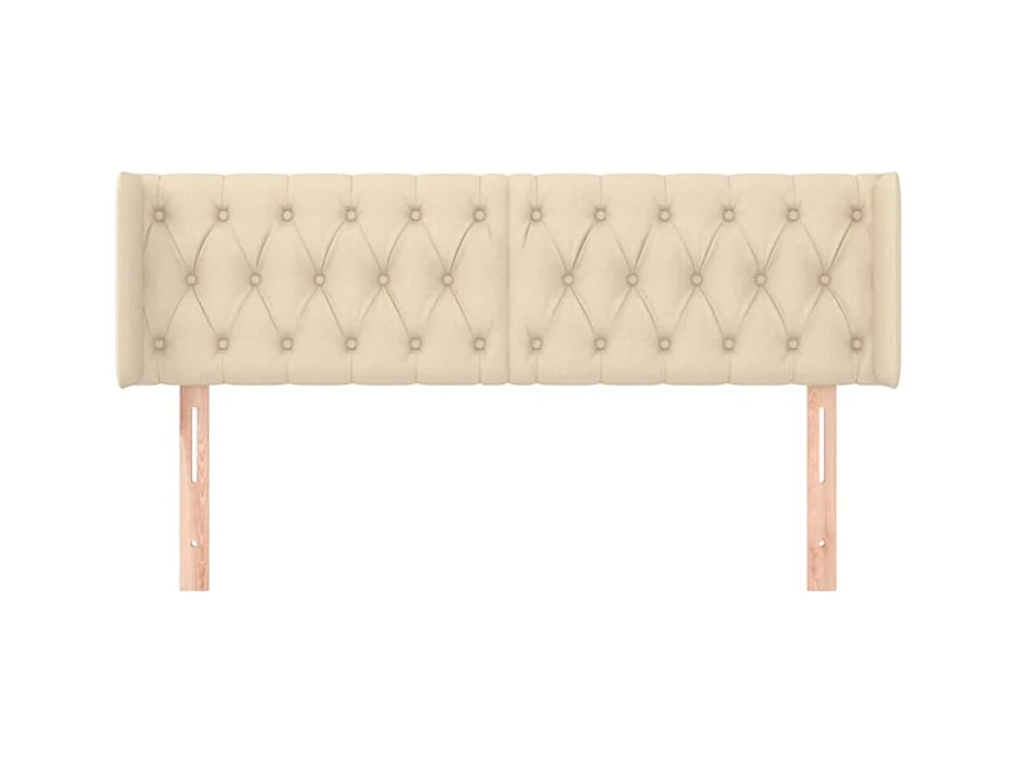 Mueble cabecero | Cabezal de cama | Cabecero de tela color crema 163x16x78/88 cm