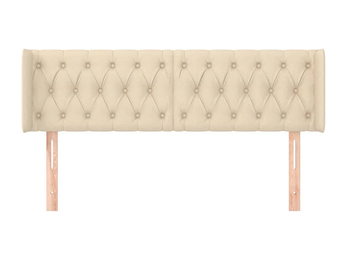 Mueble cabecero | Cabezal de cama | Cabecero de tela color crema 163x16x78/88 cm