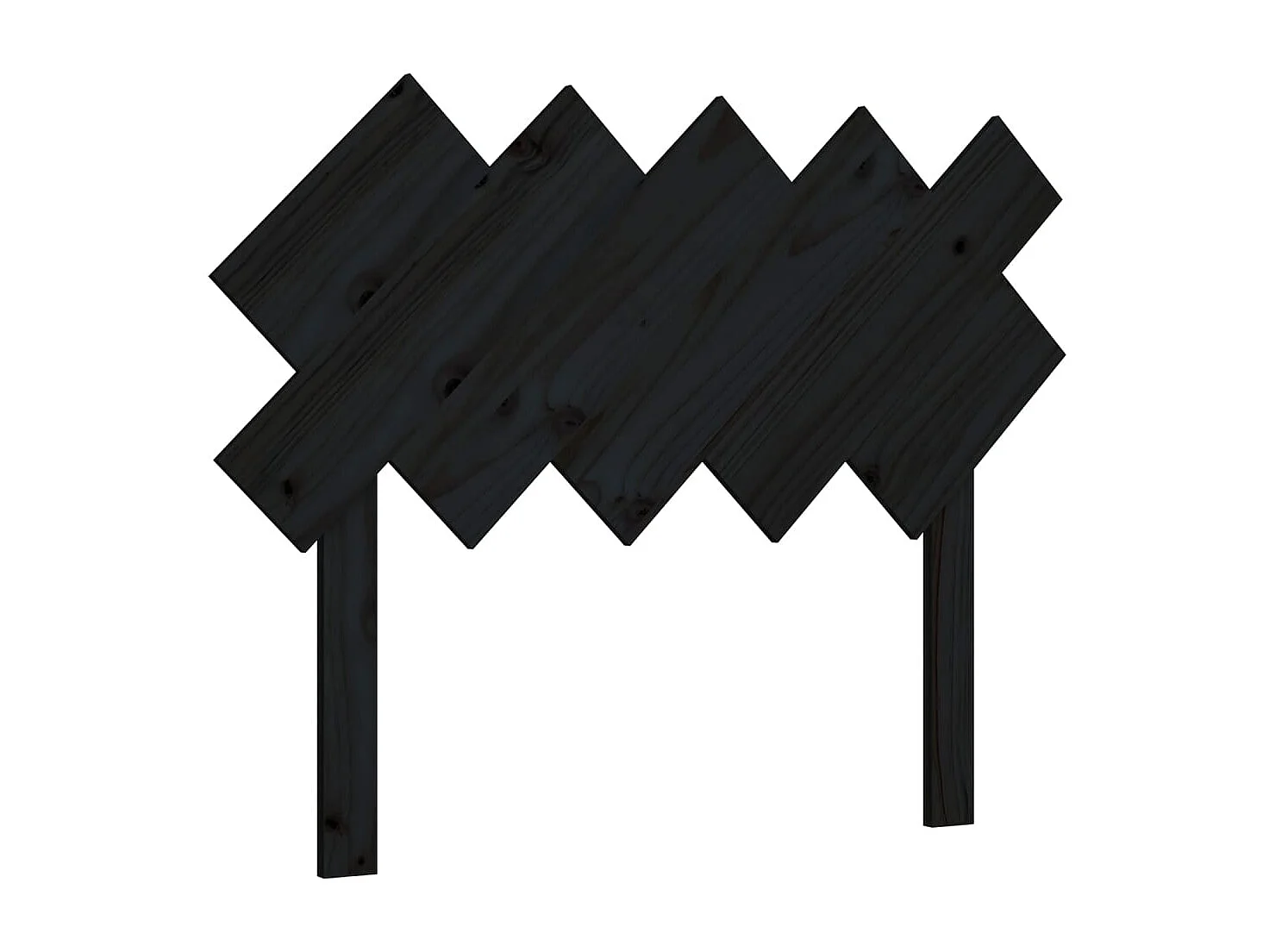 Cabecero de Cama | Cabezal de cama | Mueble de cabecero madera maciza de pino negro 104x3x80,5 cm