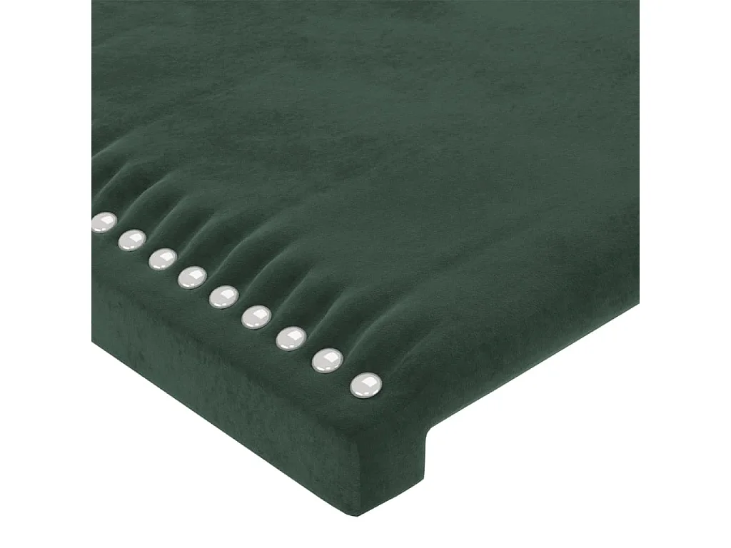 Tête de Lit | Panneau de tête pour lit Moderne à LED Vert foncé 180x5x118/128 cm Velours