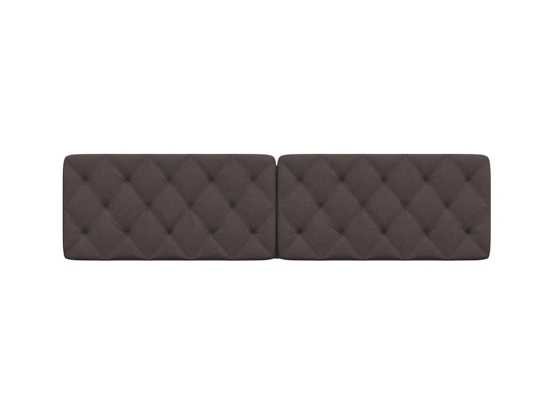Cabecero de Cama | Cabezal de cama | Mueble de cabecero acolchado tela marrón oscuro 200 cm