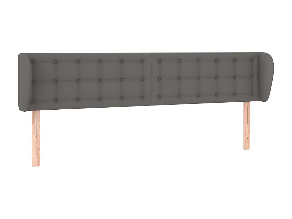 Mueble cabecero | Cabezal de cama | Cabecero de cuero sintético gris 163x23x78/88 cm