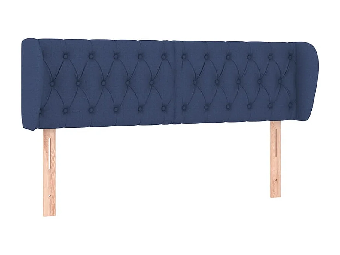 Tête de Lit | Panneau de tête pour lit Moderne avec oreilles Bleu 163x23x78/88 cm Tissu
