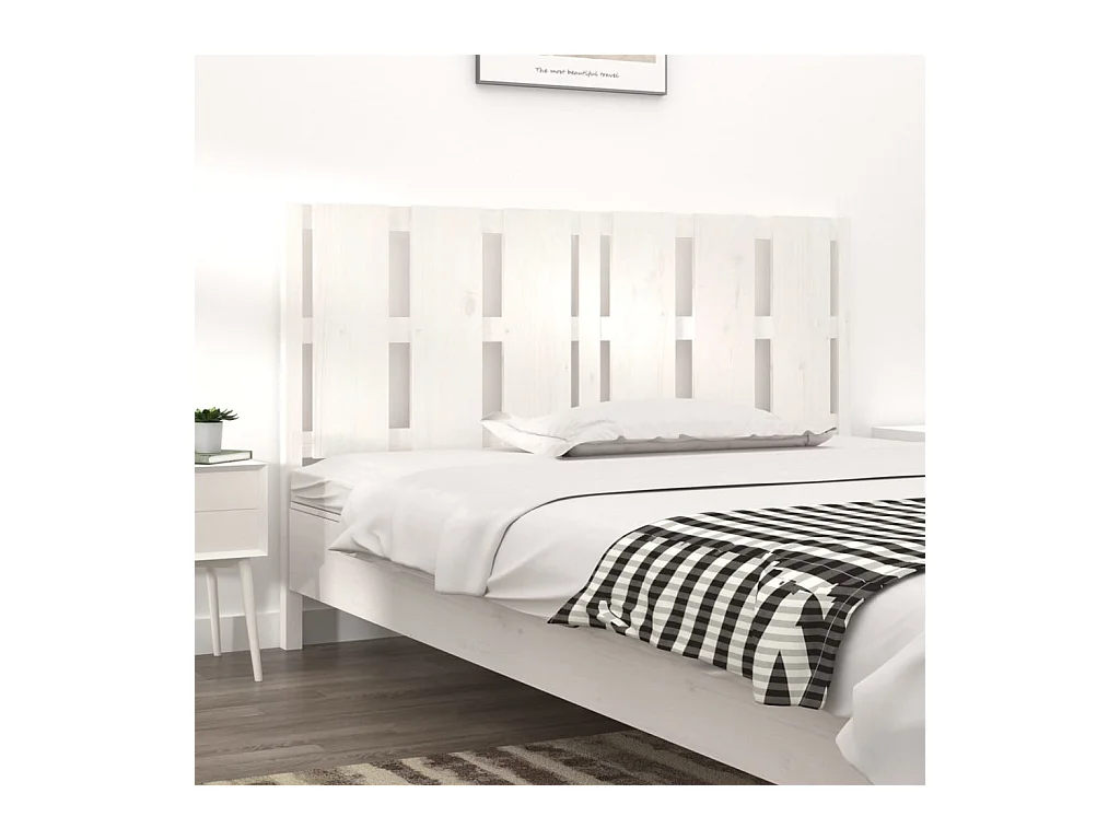 Cabecero de Cama | Cabezal de cama | Mueble de cabecero madera maciza de pino blanco 155,5x4x100 cm