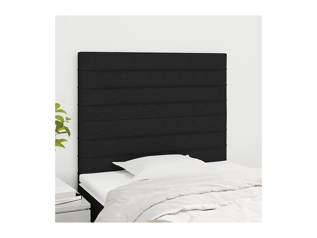 Têtes de lit | Panneaux de tête pour lit Moderne 2 pcs Noir 80x5x78/88 cm Tissu
