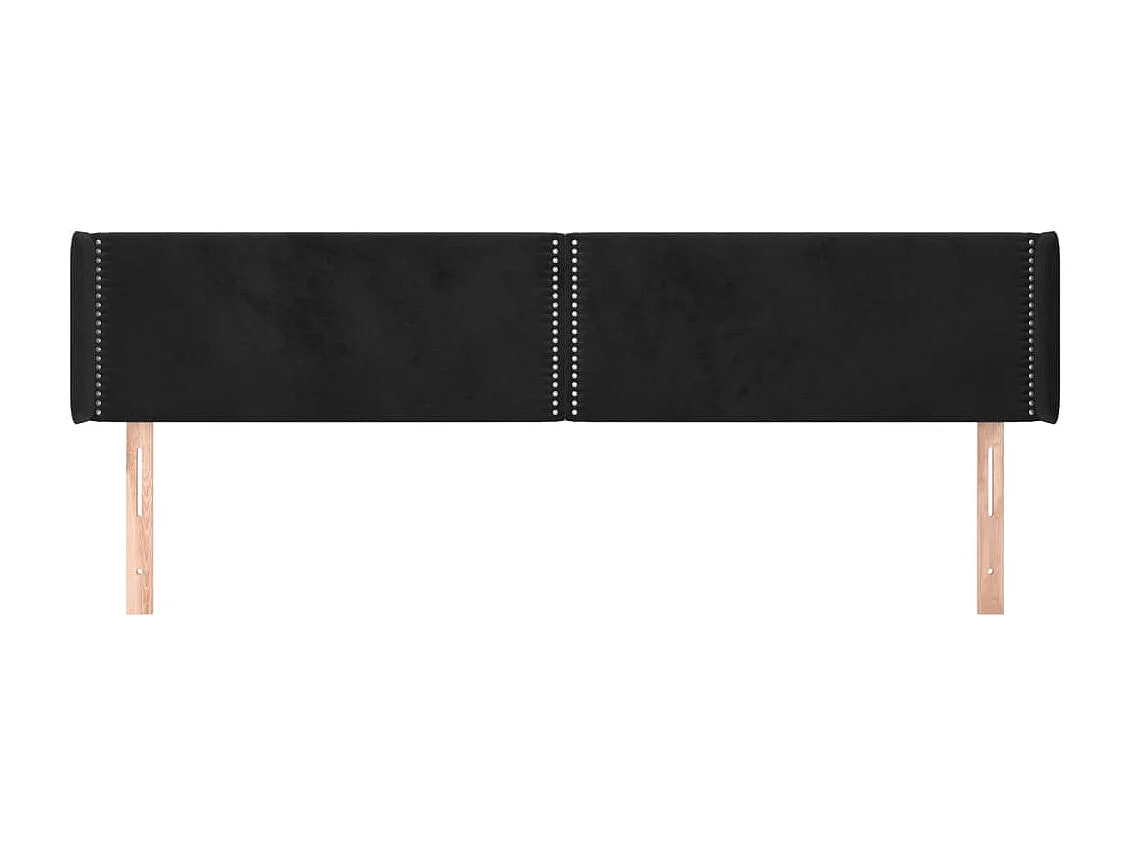 Mueble cabecero | Cabezal de cama | Cabecero de terciopelo negro 203x16x78/88 cm