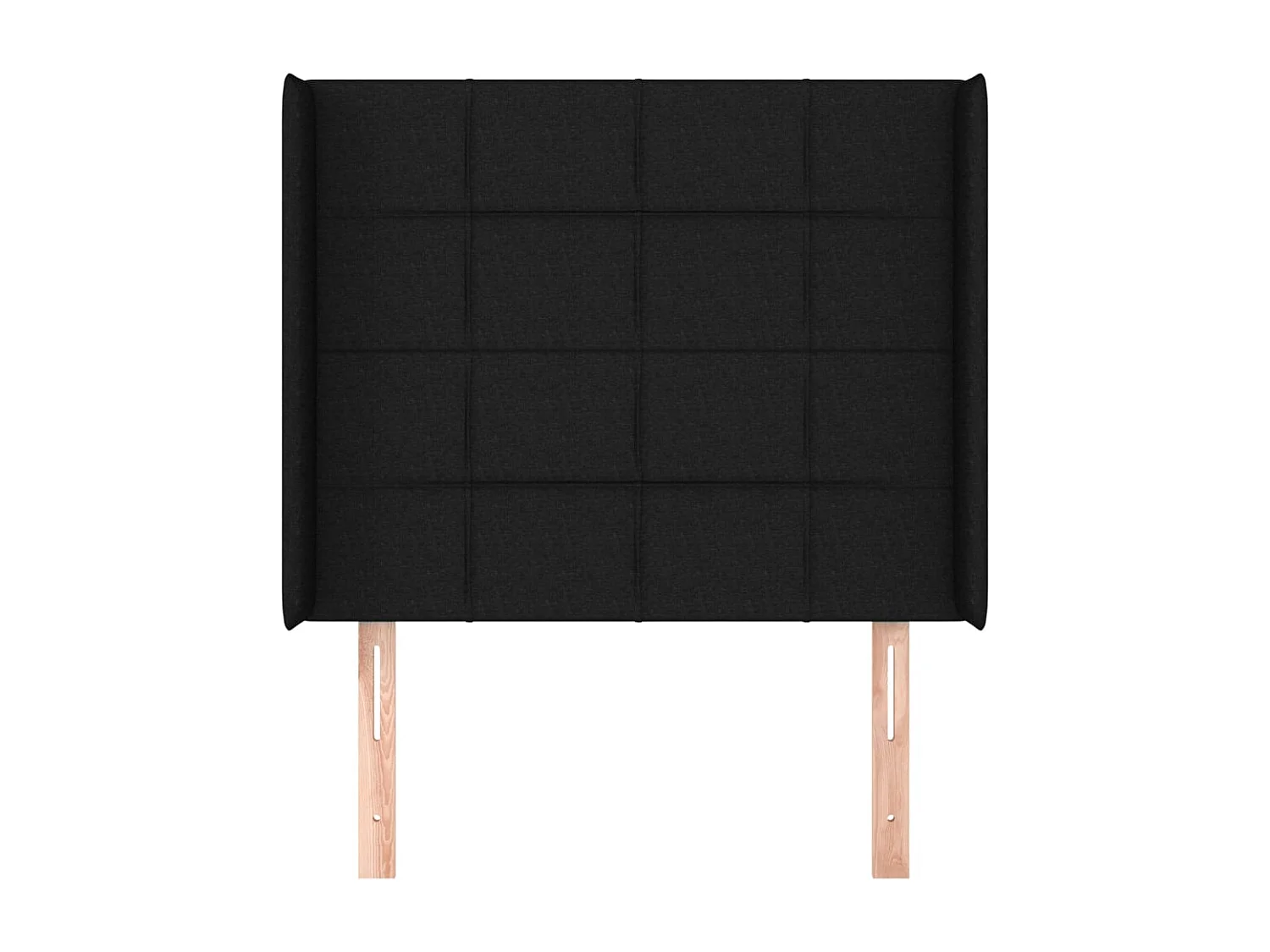 Tête de Lit | Panneau de tête pour lit Moderne avec oreilles Noir 83x16x118/128 cm Tissu